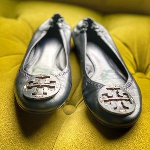 Tory Burch Ballet Slippers 💗 Navy 10 Gently Used